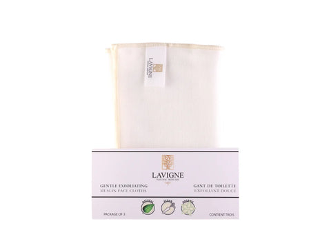 LaVigne Gentle Exfoliating Muslin Face Cloths